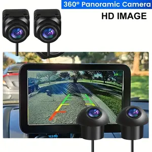 HD 360 Vehicle Camera Panoramic Surround View, Right+Left+Front+Rear View Camera System, Night Vision, Driving&Parking Assist Camera & Vehicle Backup Camera, Car Camera