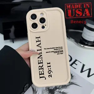 Simple Text Pattern TPU Phone Case for iPhone 15 16 14 Pro Max 13 12 11 XR XS Plus E Shockproof Non Slip Military-Grade Protection Silicone Cover Smartphone Casing