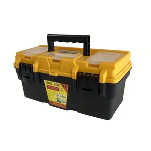 13in Hardware Toolbox, Plastic Thick Combination Suitcase, Electrician & Carpenter Tool Organizer, Electric Drill Storage Box