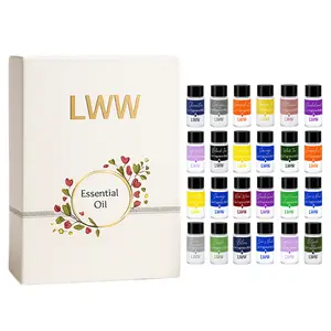LWW Essential Oil Set 24-Pack 10 mL Each Assorted Scents for Diffuser Car Freshener Refill Home Office Use Versatile & Refill Ready
