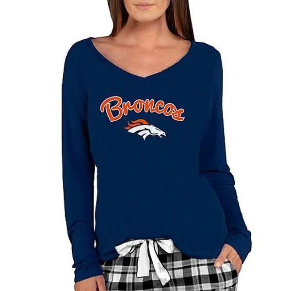Football Fan Shop Officially Licensed NFL Ladies Marathon Long-Sleeve Top - Broncos