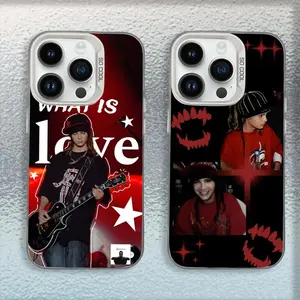 Bill Kaulitz Tokio Hotel Inspired Phone Compatible with iPhone 12/13/14/15/16/17 (Pro Max/Plus) Suitable as a Gift for Friends and Family White Matte Soft Cover, Shockproof, Anti-Scratch, Stylish Protective Design
