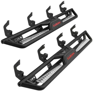 GARVEE 6 Inch Running Boards 550LB Black Powder Coating Non-Slip Design Side Steps Bolt-On Fits 2019-2024 Chevy Silverado GMC Sierra 1500/2020-2024 Silverado 2500 3500HD Crew Cab Rock Sliders