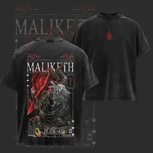 Maliketh - Elden Ring Game | Edition Double Printed Oversize Washed Tee - Hoodie, Elden Ring Fans, RPG Game Graphic Hoodie, Streetwear Unisex Oversize Gift for RPG Game Lovers, Summer Outfits, Gift For Him Her