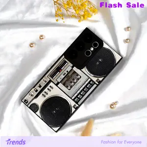 Retro Radio Pattern Printed Phone Case for for Galaxy S9 S10 S21 S22 S23 S24 A10 A12 A13 A14 Series Soft And Thick Drop-Proof Phone Case Special Holiday Gift Smartphone Cellphone Screen Protector Shockproof Casing Protective