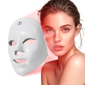 7-Color LED Face Mask for Facial Brightening & Anti-Aging, Rechargeable & Cordless Light Therapy Skincare Tool, Ideal Self-Care Gift
