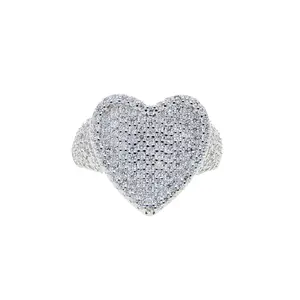 Love shaped zircon ring, cute and sweet design women's ring, daily wear ring High Quality Materials Fashionable