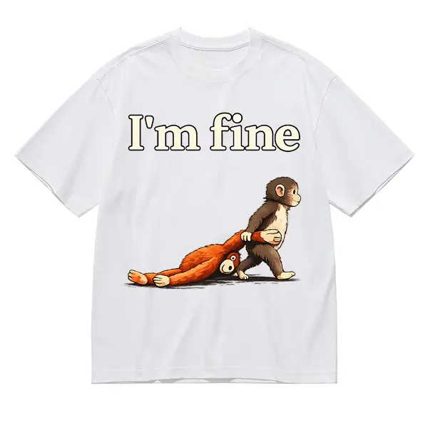 Sad Monkey Punch meme featuring an orange toy — “I'm Fine” comfort