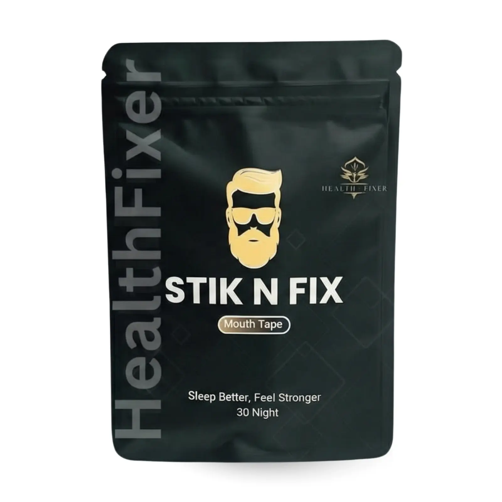 CHIPCHIPA STIK N FIX Snore Prevention Mouth Tape for Sleeping 30 Night Pack Black Design Easy to Use for Men Snoring Relief Sticker Supports Nasal Breathing for Improve Snoring