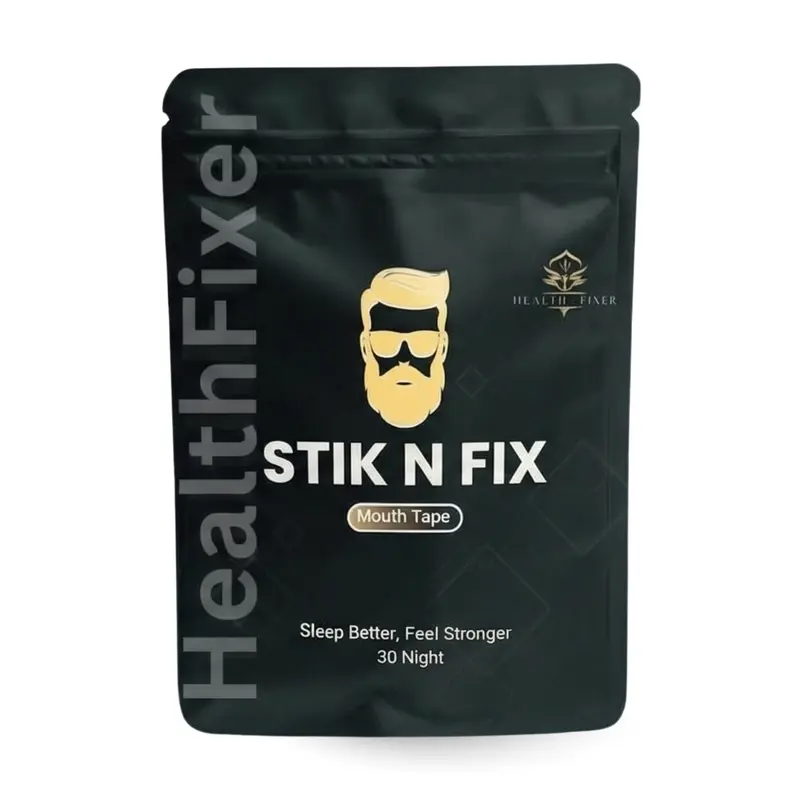CHIPCHIPA STIK N FIX Snore Prevention Mouth Tape for Sleeping 30 Night Pack Black Design Easy to Use for Men Snoring Relief Sticker Supports Nasal Breathing for Improve Snoring