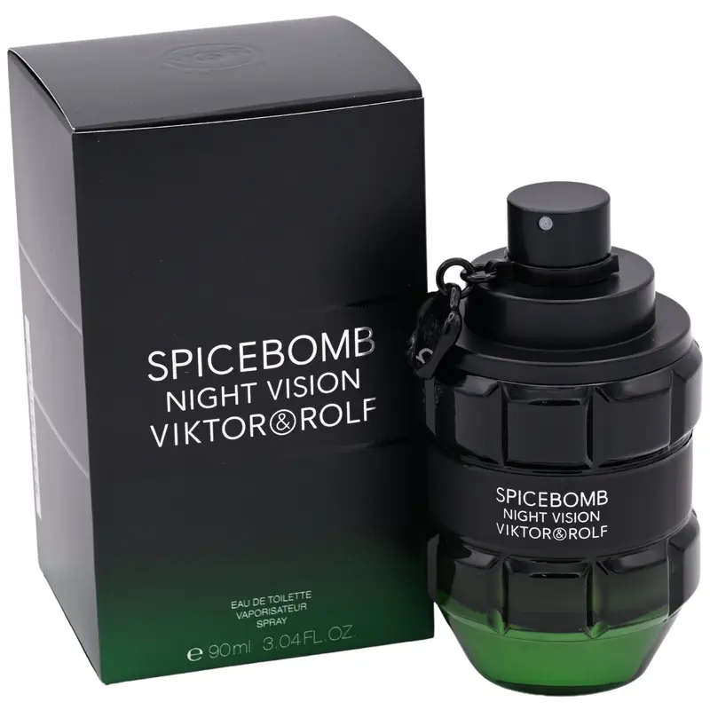Viktor & Rolf Spicebomb Night Vision Men's EDT Spray (3.0 oz) - Bold Scent Colognes, Cool Spice Fragrance, Citrus Woody Blend Starting With Mandarin Top Note, Lavender, Rosemary, Herbal Tones, Roasted Almond, Grapefruit, Magnetic Evening Wear Scent