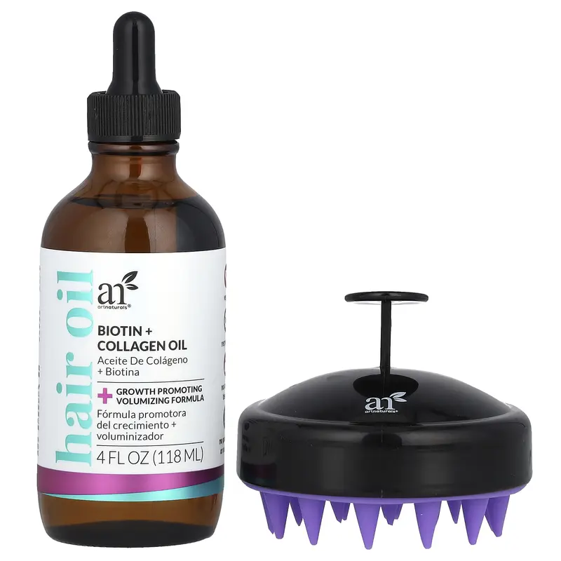 artnaturals Hair Growth Kit, Biotin + Collagen Oil, 2 Piece Kit