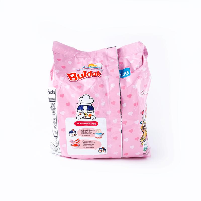 SAMYANG Korean Buldak Carbonara Ramen 5 Packs* 4.58oz+Carbonara Topokki 6.31 oz,Spicy Chicken Cheese Flavor 【2 Packs】