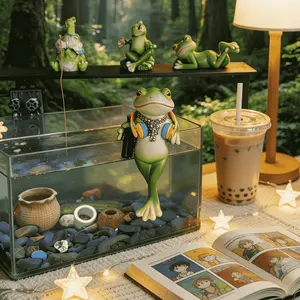 Neon Party Frog Figurine | Cool Street-Style Decor with Headphones & Bling