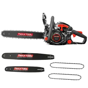 62cc Powerful 16 inch +20 inch Gas Chainsaw with 2 Stroke Perfect for Pruning, Limbing, and Sawmill Operations-black
