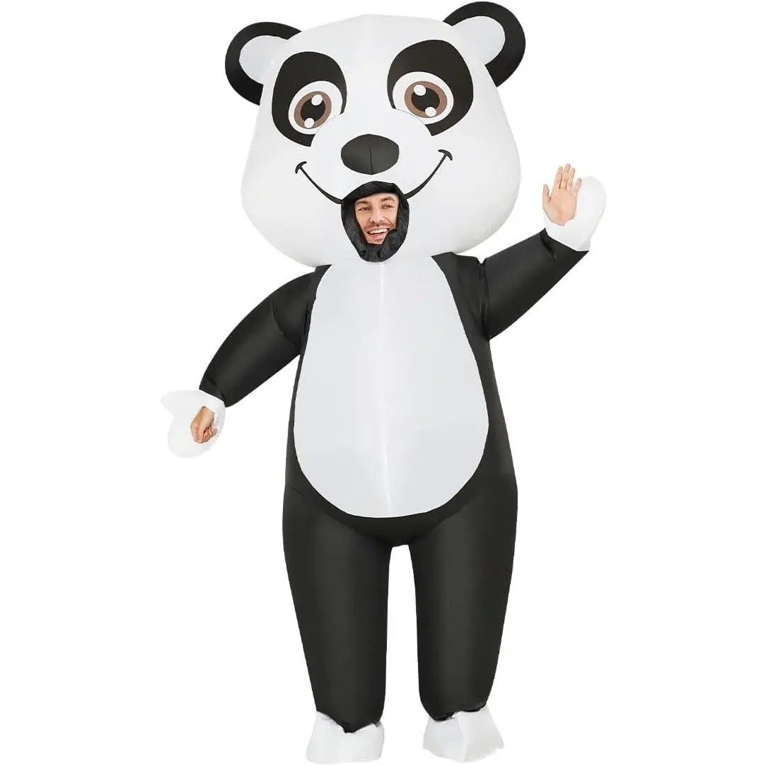 Men's COMIN Full-Body Inflatable Panda Costume Set - 72" Adult Blow-Up Outfit for Halloween, Special Occasions
