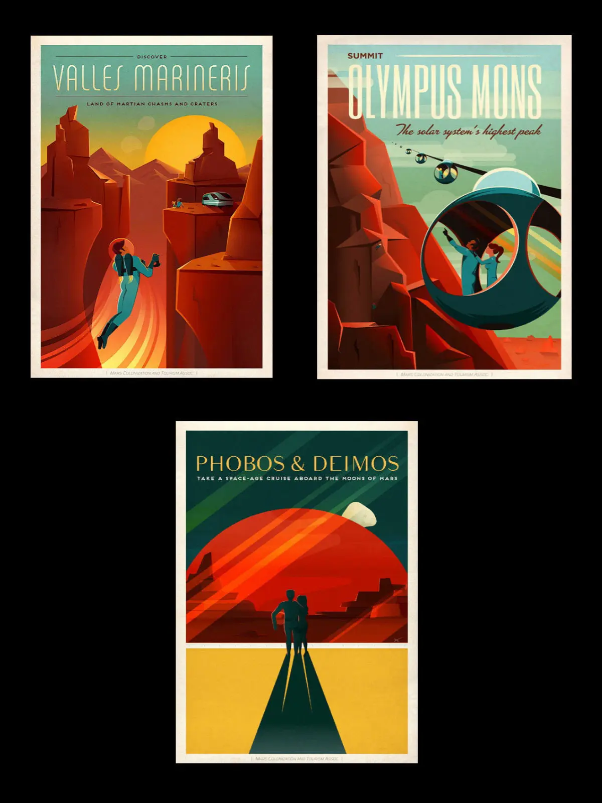 Mars Spacex Poster Set  Many Sizes Available
