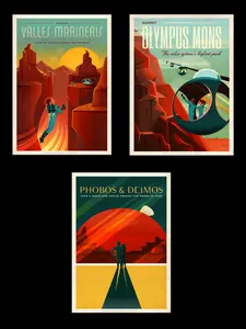 Mars Spacex Poster Set  Many Sizes Available