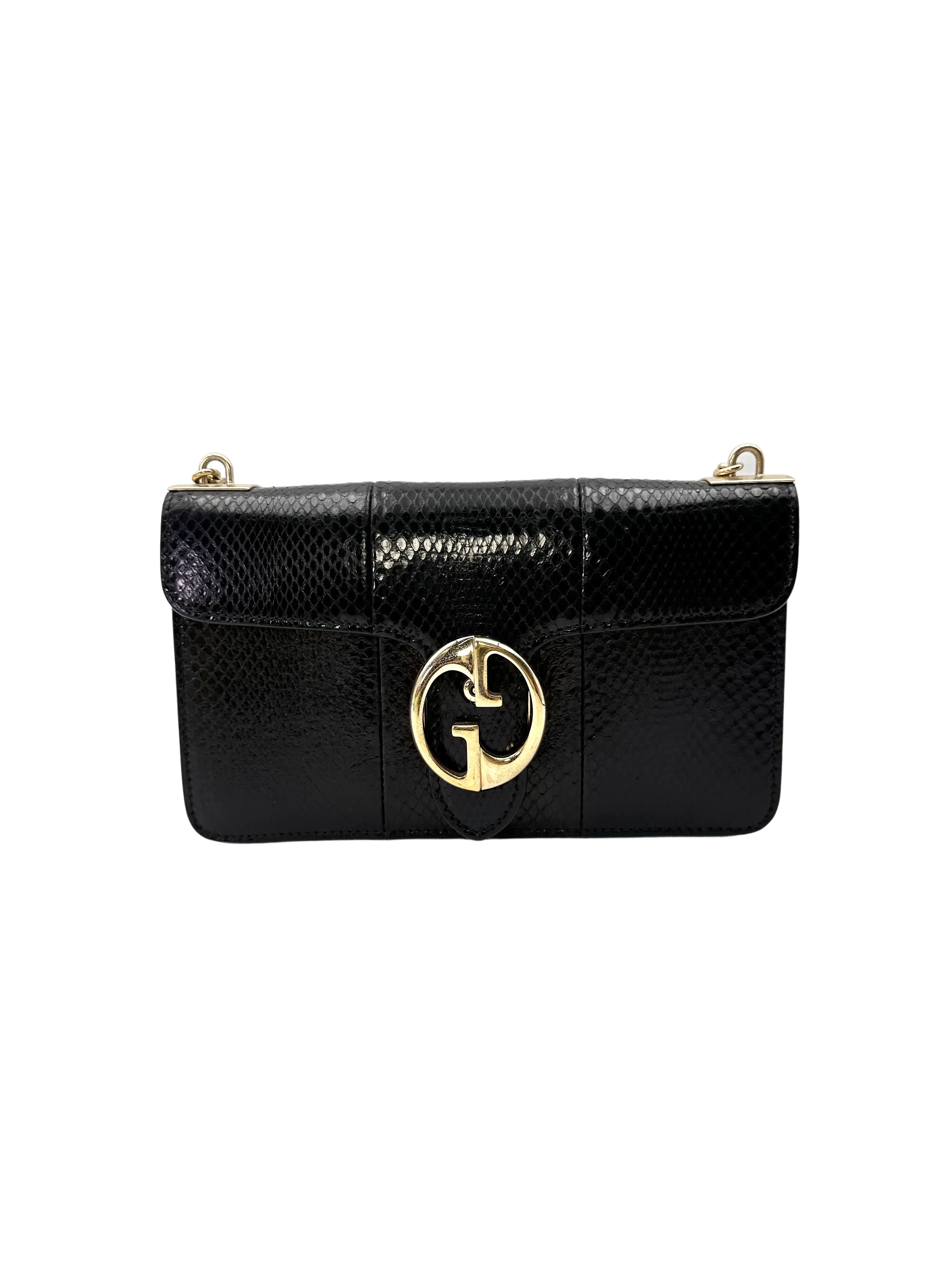Pre-owned GUCCI leather Crossbody Bags 1973 Python Shoulder Bag GG1286