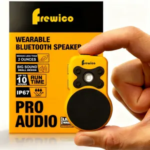 Frewico Wearable Bluetooth Speaker Clip 8,IP67 Waterproof Wireless Speaker with Phone Brightness LED,Built-in Microphone,Magnetic Clip-on,18H Playtime,Glove-friendly Buttons,Ultra-lightweight design (2.88oz),Portable for Hands-Free Music/Calls