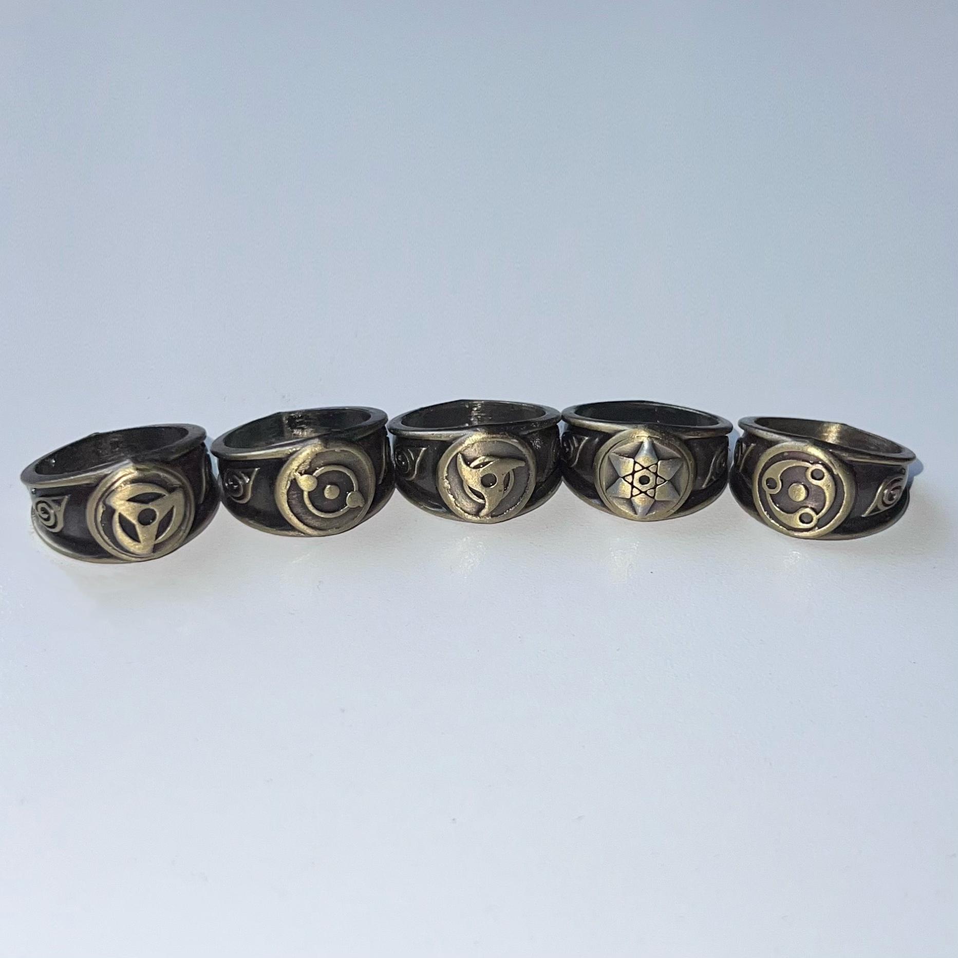 Premium Naruto Akatsuki Rings Set Anime Symbol Rings Collectible Cosplay Jewelry with Gift Box