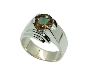 3 Carat Oval Cut Color Changing Lab Alexandrite Sterling Silver 925 Handmade Men's Plain Ring