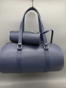 Pre-owned Louis Vuitton Epi Leather Tote Bags Soufflot 30 Set w/Mini Soufflot Myrtle Blue w/Silver Hardware
