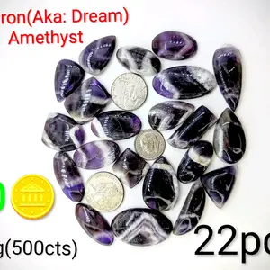Chevron Amethyst Cabochon Lot - 100g(22pcs)