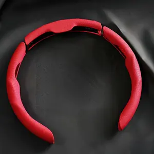 Nappa Genuine Leather Steering Wheel Cover/Leather Hand Grip for Car, Comfortable, Soft, Breathable, Non-Slip, Safety 3-Piece Design, Easy Installation, Universal Fit for All Seasons