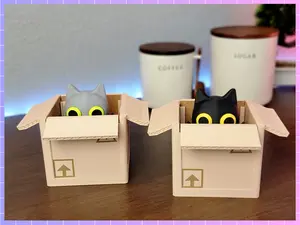 Cute Cat Box Coaster Set | 3D Printed | 3D Printed with Care/Perfect for Cat Lovers/Functional & Decorative