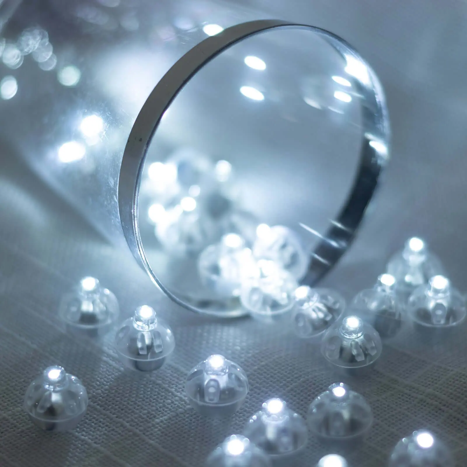 50-Pack LED Balloon Lights 0.5" Round - White Mini Waterproof Battery Operated Balls