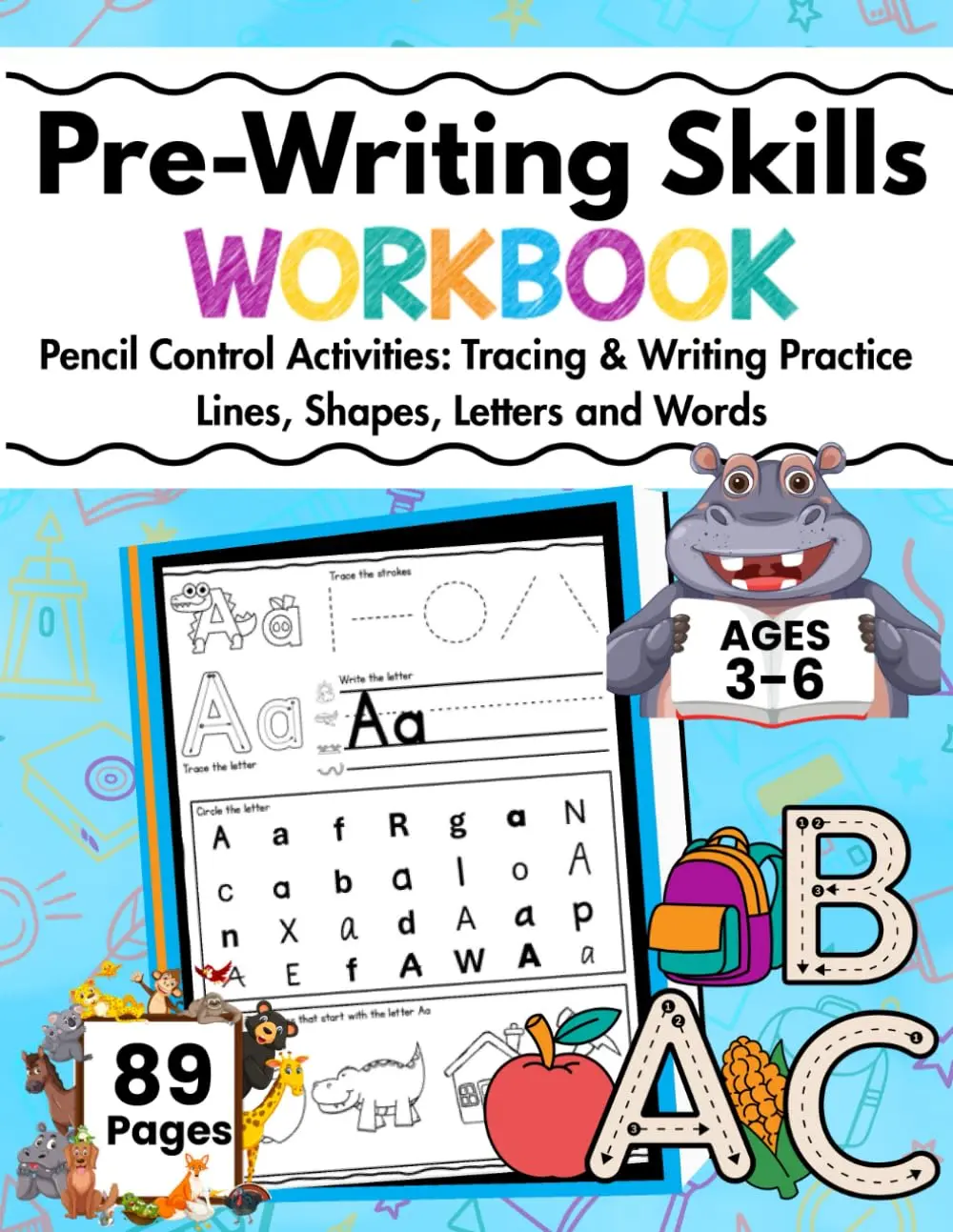 Prewriting Skills Activities: Tracing Lines Shapes Letters and Words PracticeWorksheets: Writing and Drawing Workbook for Kids Ages 3-6: Pencil ... schoolkindergarten readiness activity book