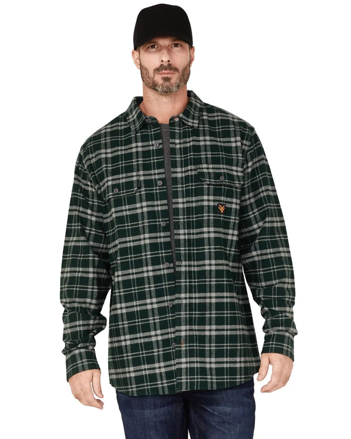 Hawx Men's Men'S Plaid Long Sleeve Button-Down Flannel Work Shirt - Hxfa22w63-Grn