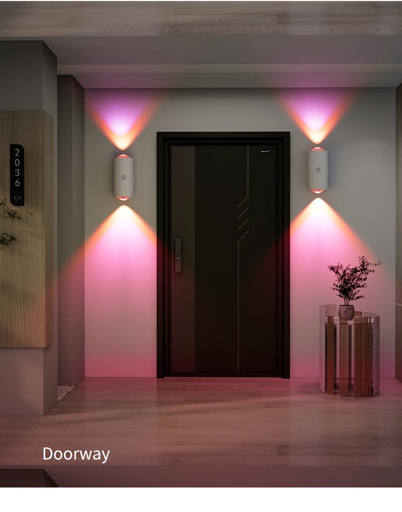 Smart Rechargeable LED Night Light with Motion Sensor | RGB Gradient & Dimmable Wall Lamp | Magnetic Stick-On Design, USB Charging, Long-Lasting Battery | Perfect for Halloween, Bedroom, Stairs, Hallway & Entryway Decor