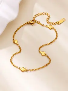 1 Pcs Stainless Steel Heart Anklets for Women Summer Beach Leg Chain Ankle Bracelet Femme Fashion Waterproof Jewelry,Perfect Gifts for Birthday,Party,Wedding,Anniversary,Mother's Day,Vacation,Daily