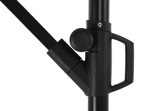 [10ft] Solar Lights Offset Cantilever Patio Umbrella - w/Light and Base, LED Lighted Offset Hanging Patio Outdoor Market Umbrella UPF50+ UV Protection with Easy Tilt and Crank