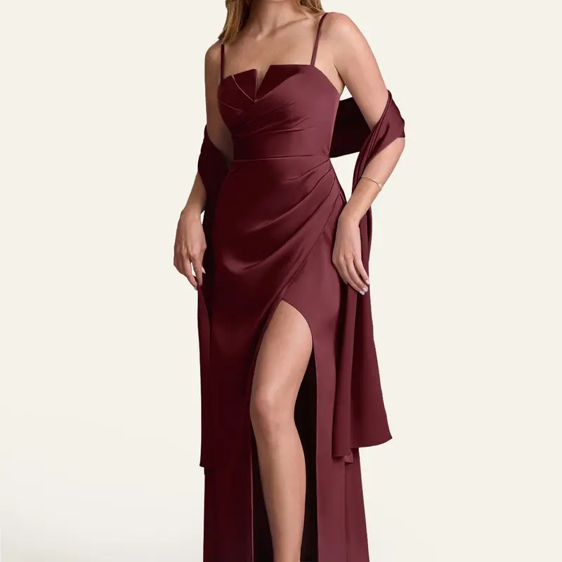 Azazie Stretch Satin Smooth Lustrous Draped Flexible Wedding Bridesmaid Formal Stretch Satin Shawl sohochic