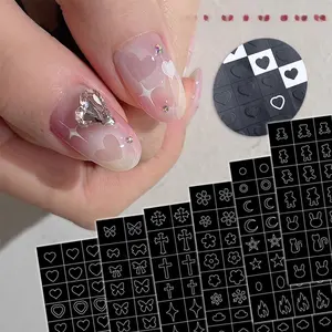 Minimalist High-End Nail Stickers Hollow Nail Art Spray Painting Template DIY Airbrush Stickers Hollow Butterfly Nail Decals
