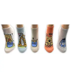 Winnie The Pooh Ladies' Set of 5 Character No-Show Sock Set Winnie The Pooh Ladies' Set of 5 Character No-Show Sock Set