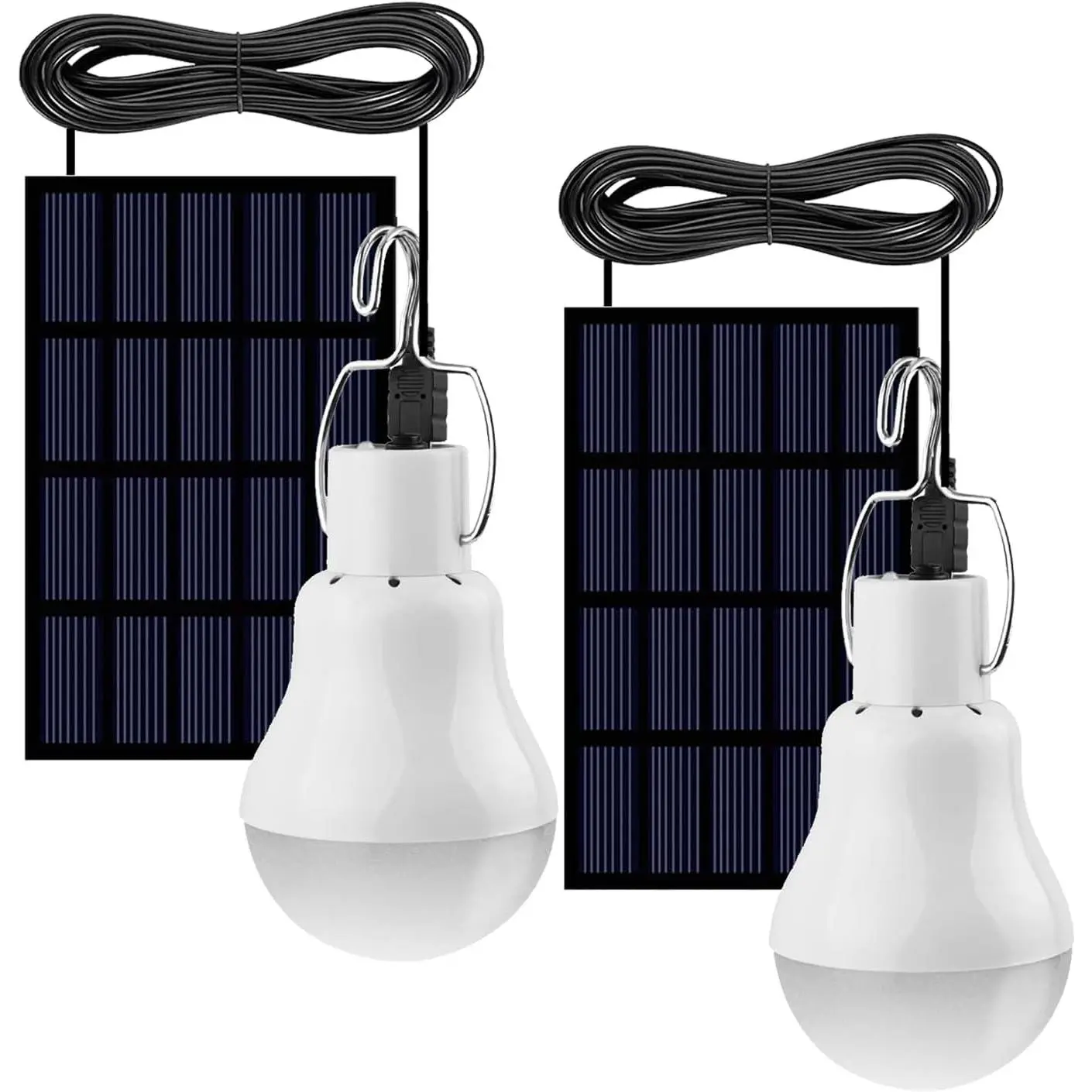 Solar Light Bulb Portable 350LM Solar Powered Camping Light Led Lantern Outdoor for Lamp Light Hiking Fishing Tent Indoor Shed Chicken Coop Hurricane Emergency With USB Chargeable(Pack of 2)