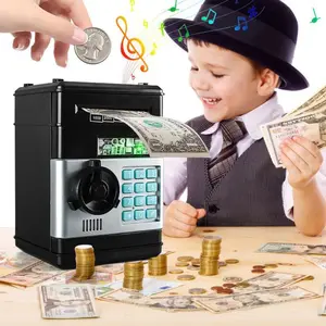 Password Lock Kids Piggy Bank -  ATM Cash Coin Can with Auto Money-Rolling Function, Perfect Toy Gift for 3-12 Year Old Boys & Girls, Digital Piggy Bank