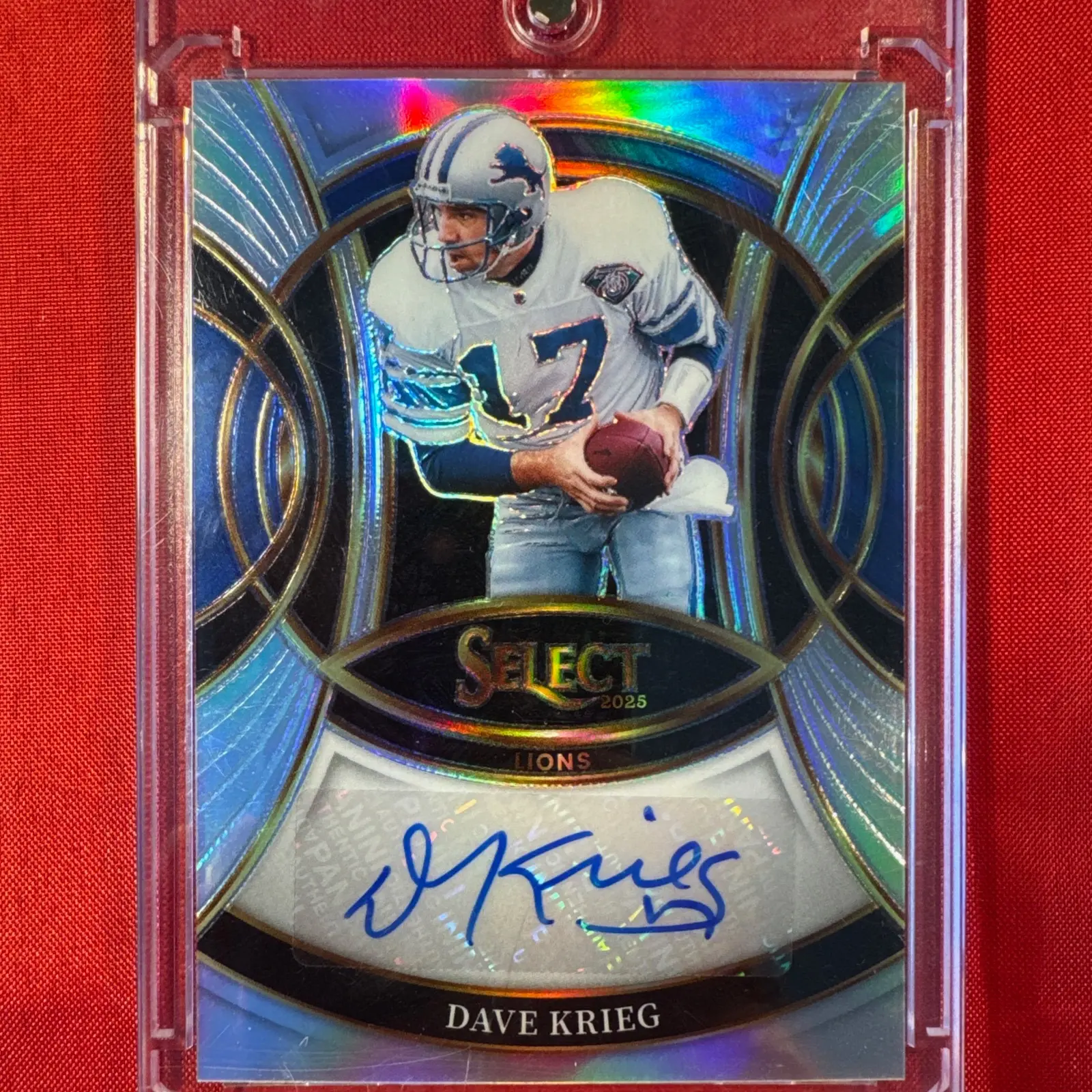 2025 Panini Select - DAVE KRIEG - Silver Prizm Auto Signatures- Lions #SP-DKG