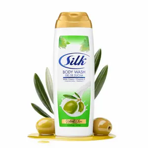Silk Natural Olive Body Wash 500ml – Enriched with Olive Oil & Green Olives, Nourishing & Moisturizing Body Care Shower Gel for Smooth, Hydrated & Healthy Skin – Gentle Daily Cleanser for Women & Men