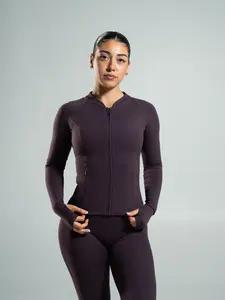 Aura Sculpt Jacket Long - Black Garnet