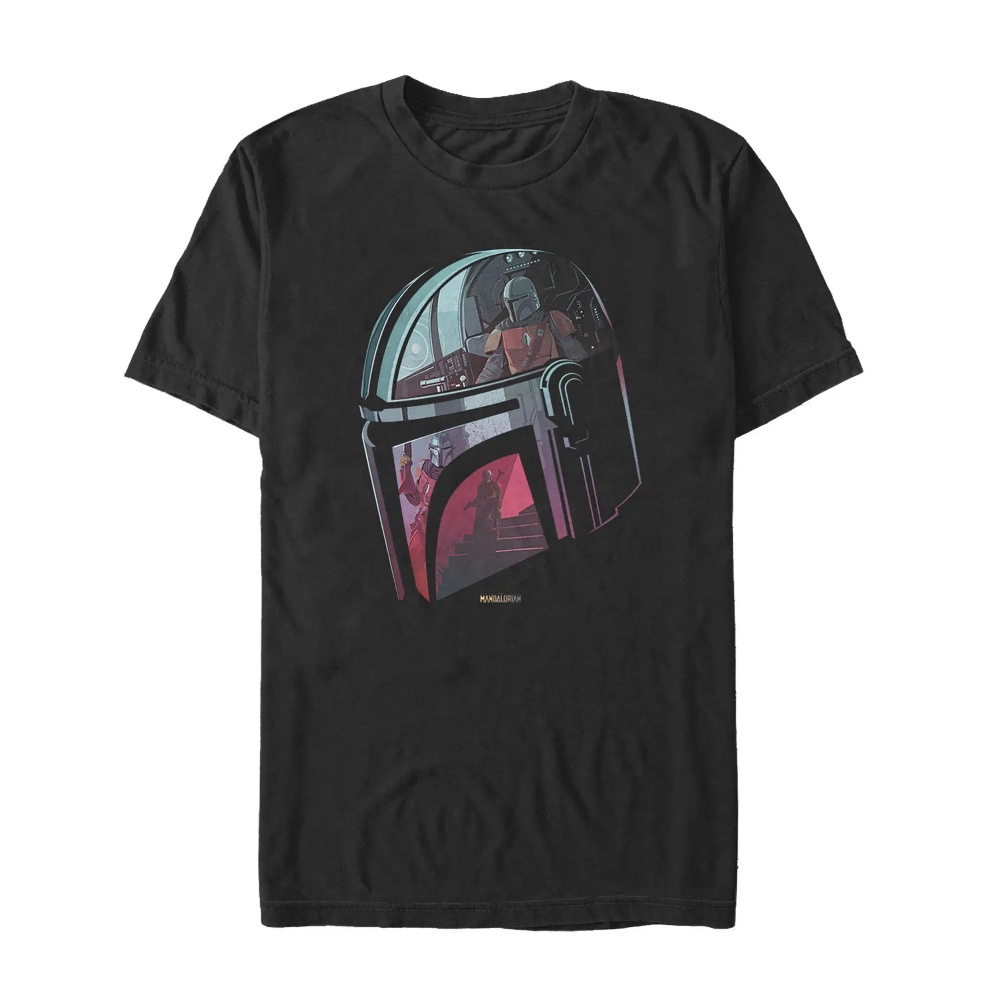 Men's Star Wars The Mandalorian Helmet Reflection T-Shirt