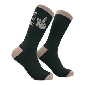 Men's Im This Many Socks Funny Sarcastic Middle Finger Graphic Novelty Footwear for Men Funny Graphic Socks Comfortable Fitted Spandex Cotton
