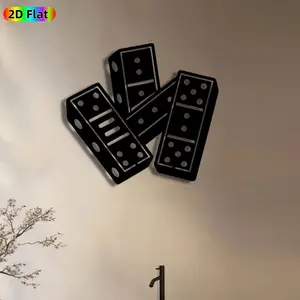 1pc Domino Metal Wall Art, Stylish Domino Statue Mural, Ideal Gift for New Year, Christmas, Game Room Decor Enthusiasts,  Perfect for Home Wall & Garden Fence, Unique Game-Themed Wall Art for Domino Enthusiasts, Artistic Decoration