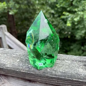Green Obsidian (L12) Rustic Point - this is a MAN MADE Glass made from natural minerals