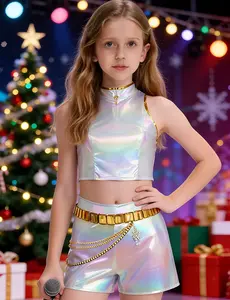 Kpop Demon Hunter, Rumi Costume, Girls K-Pop Rumie Character Costume Set, Short Sleeve Crop Top and Skirt, Christmas Party Dress Up Outfit Zoe Womenswear, Christmas Gifts