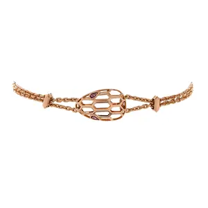 Pre-owned Bvlgari Serpenti Seduttori Chain Bracelet 18K Rose Gold with Amethyst by Rebag